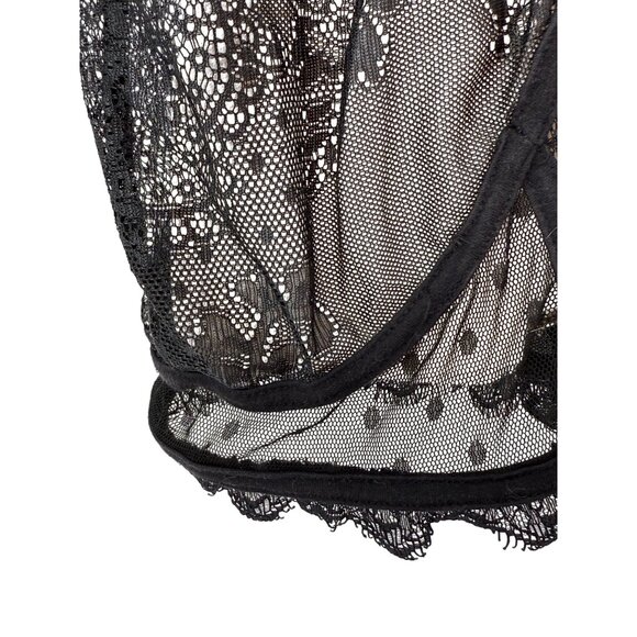 Vintage Bebe Nude & Black Lace Corset Style Mini Dress XS| Femme Fatale Coquette - Picture 11 of 16